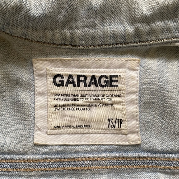 💙 Denim Vest Sleeveless Crop Jean Jacket Lightwash Vintage-like - Garage 💙 - Picture 4 of 4